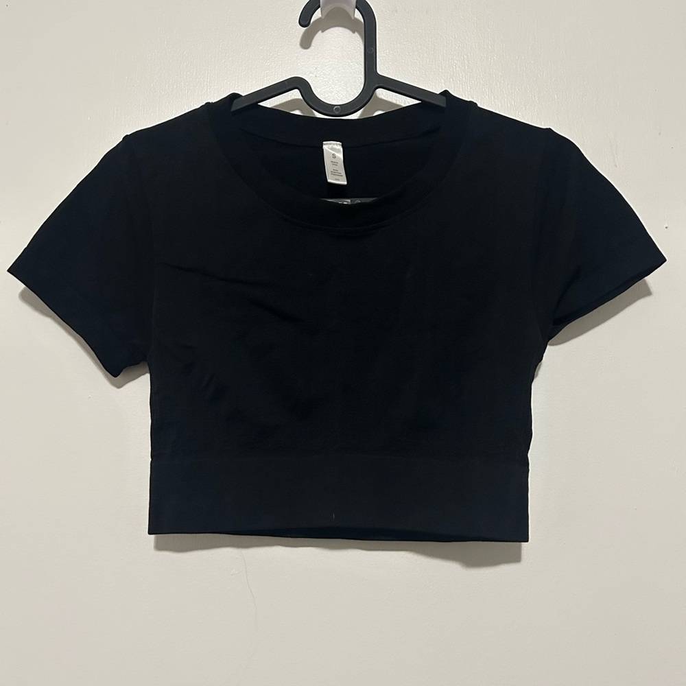 Classic Black Women's Athletic Crop Top